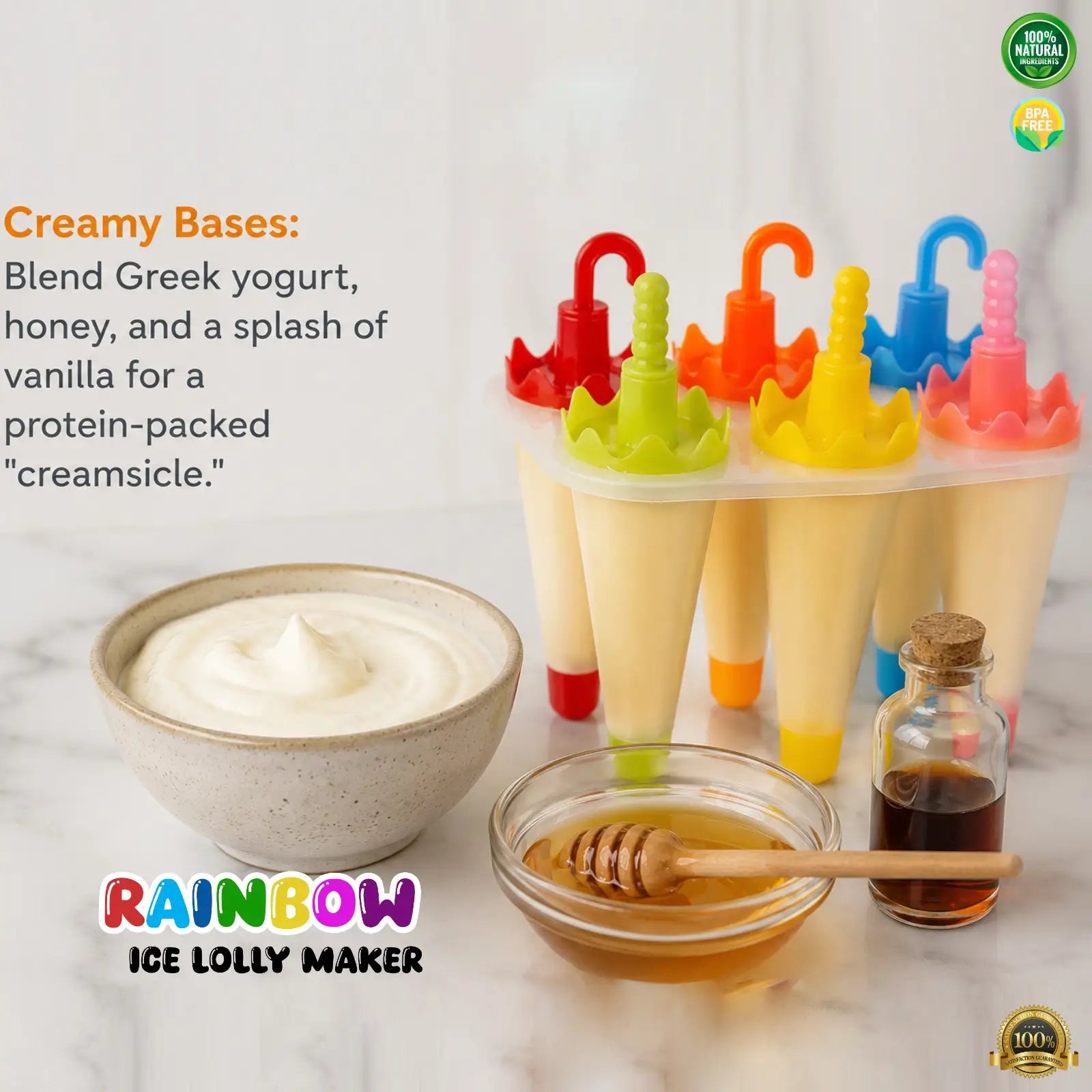 Ice Lolly Maker – Reusable Popsicle Mold Set with Sticks
