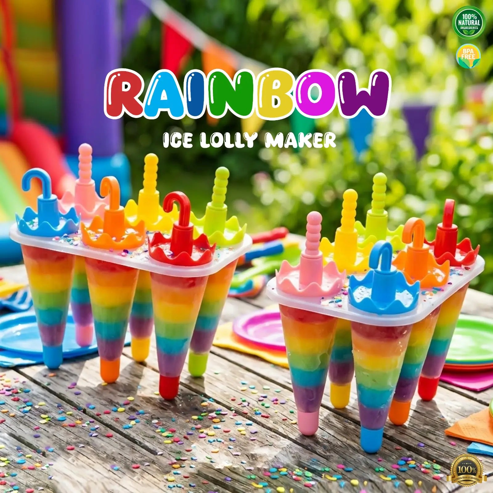 Ice Lolly Maker – Reusable Popsicle Mold Set with Sticks