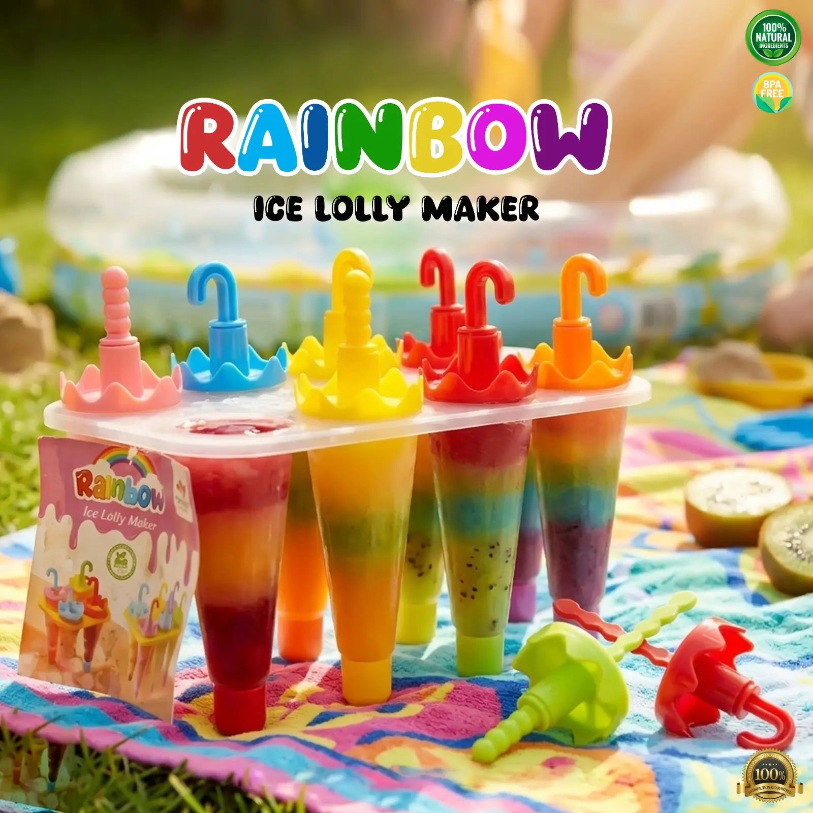 Ice Lolly Maker – Reusable Popsicle Mold Set with Sticks