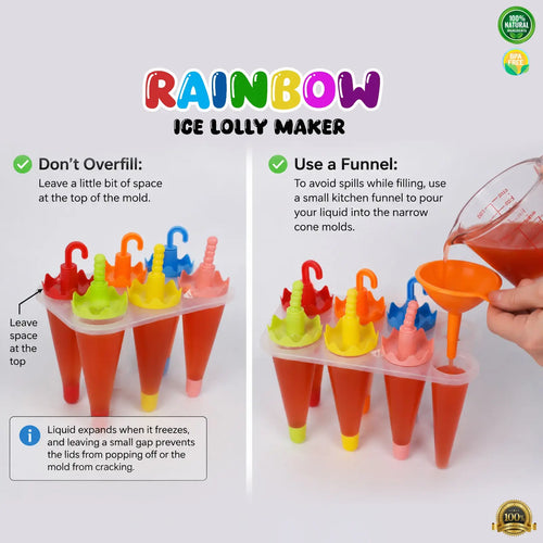 Ice Lolly Maker – Reusable Popsicle Mold Set with Sticks