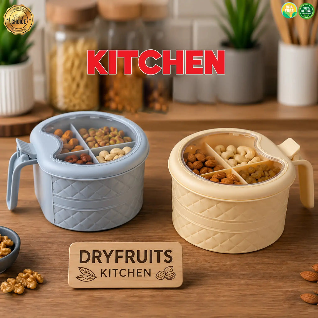 Multi-Compartment Spice Box with Lid & Spoons