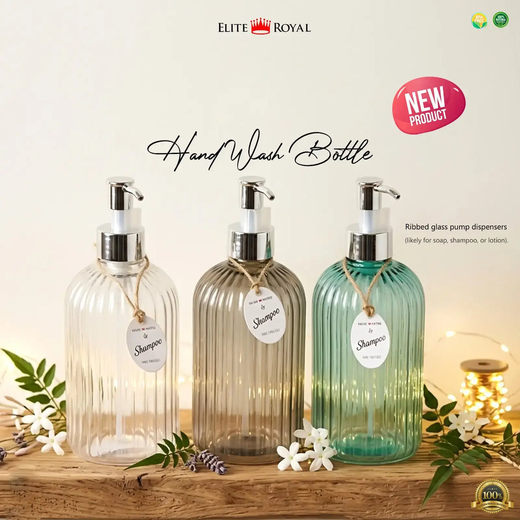 Refillable Hand Wash Dispenser – Solid & Transparent Soap Pump Bottle
