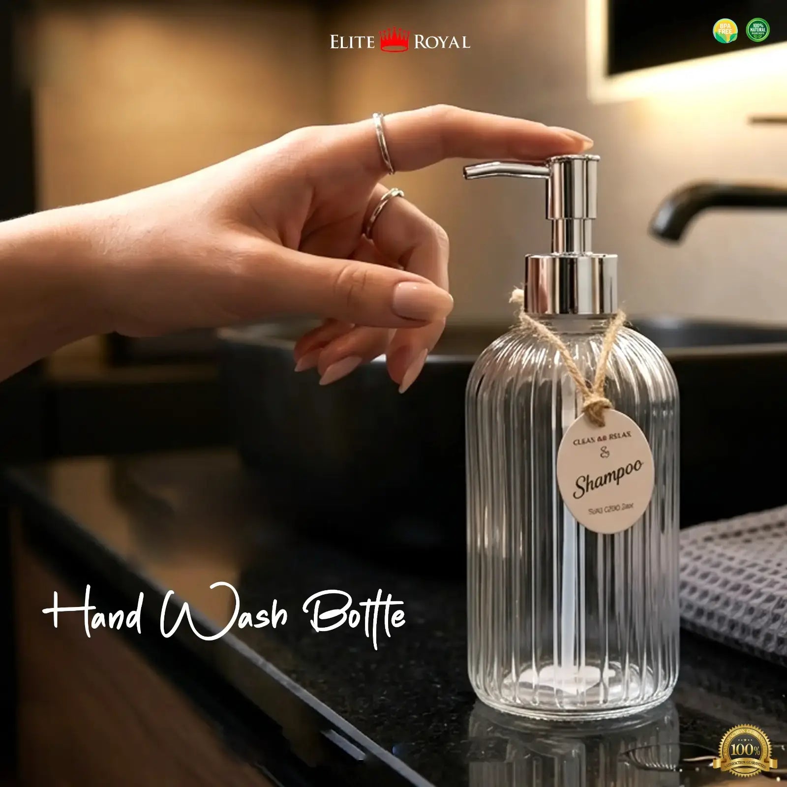 Refillable Hand Wash Dispenser – Solid & Transparent Soap Pump Bottle